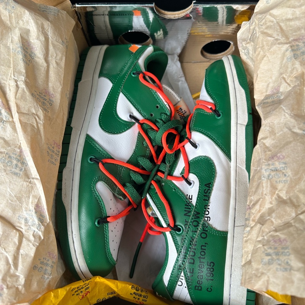 Size 8.5 - Nike Dunk Low x OFF-WHITE Pine Green 2019  used With Box